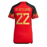 Camisa de time de futebol Bélgica Charles De Ketelaere #22 Replicas 1º Equipamento Feminina Mundo 2022 Manga Curta